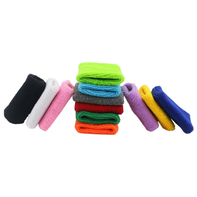 Ogrmar 12 Pairs Cotton Sweat Sports Sweatband Basketball Wristband (12 Pairs) - Image 4